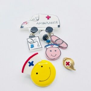 Medical theme pins and one button cover